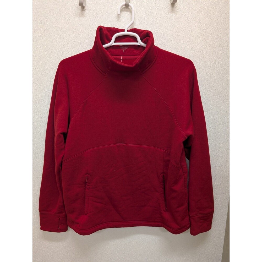 ATHLETA XL Altitude Polartec Funnel Neck Sweatshirt Decadent Red Top Tunic
